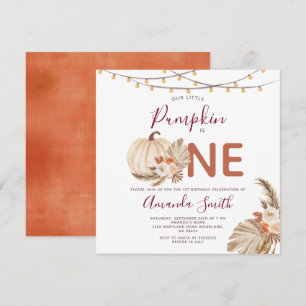 Invitation Citrouille en herbe de Pampas Boho est une décorat