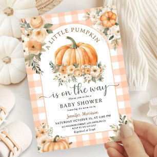 Invitation Citrouille En Voie D'Automne Baby shower Hommes-Fe