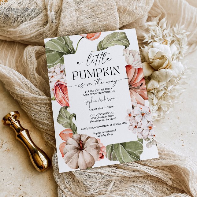 Invitation Citrouille épicé Un Petit Baby shower Citrouille (Créateur téléchargé)