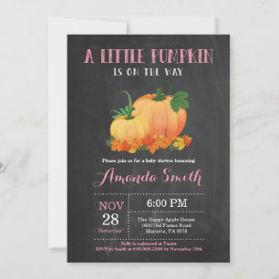 Invitation citrouille Fall Girl Baby shower