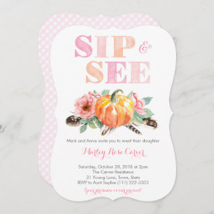 Invitation Citrouille Fall Sip et voir New Baby Party