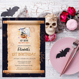 Invitation Citrouille fantôme Halloween Mystique Anniversaire