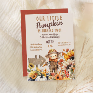 Invitation Citrouille Farm Sunflower Anniversaire