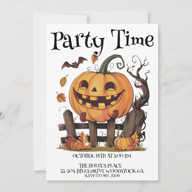 Invitation Citrouille Festive d'Halloween (Devant)