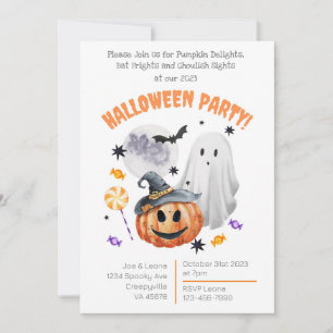 Invitation Citrouille Gouls & Bats Frights 2023 Halloween
