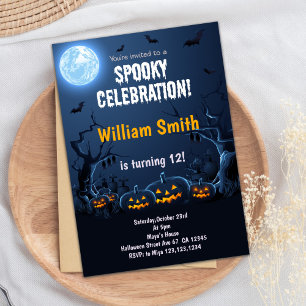 Invitation Citrouille Halloween Anniversaire de enfant Party 