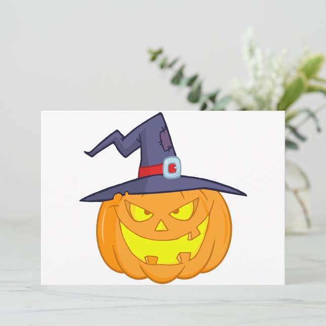 Invitation Citrouille Halloween avec un Casquette sorcier Inv (Créateur téléchargé)