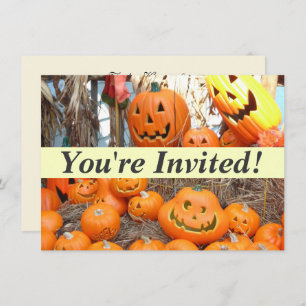 Invitation Citrouille halloween Jack-o'-lantern orange citrou