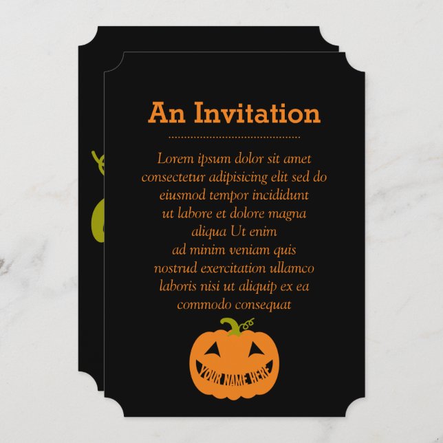 Invitation Citrouille Halloween personnalisé (Devant / Derrière)