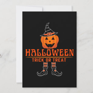 Invitation citrouille halloween trick or treat