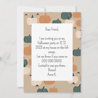 Invitation Citrouille Helloween