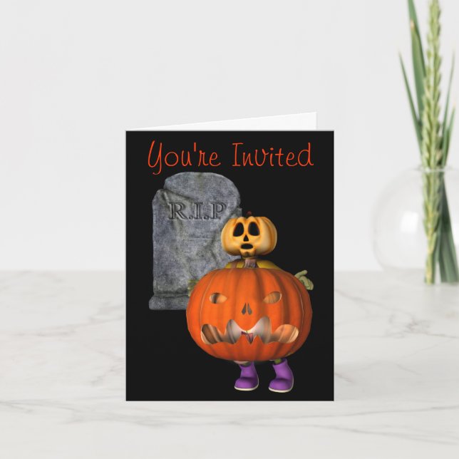 Invitation Citrouille Man Tombstone Halloween Party Invitatio (Devant)