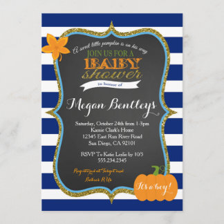 Invitation citrouille Marine Boy Baby shower