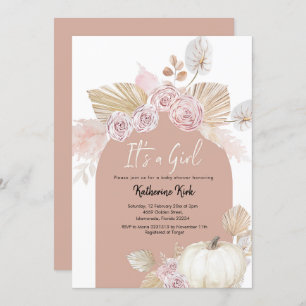 Invitation Citrouille moderne Boho Arch C'est un Baby shower