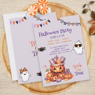Invitation Citrouille moderne Candy Enfants Halloween Soins f