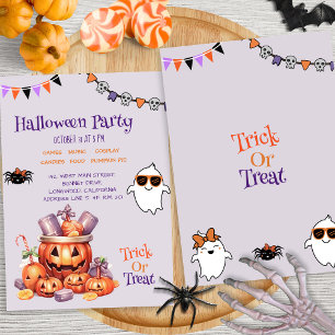 Invitation Citrouille moderne Candy Enfants Halloween Soins f