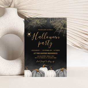 Invitation Citrouille moderne Spider Halloween Party