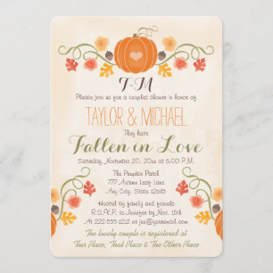 Invitation Citrouille monogramme Couples d'automne Wedding sh