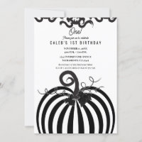 Citrouille noir et blanc Automne automne 1er anniv