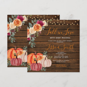 Invitation Citrouille orange bois chute dans le Baby shower d