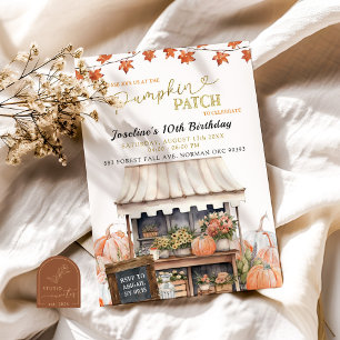 Invitation Citrouille Patch Kid's Any Age Anniversaire Invita