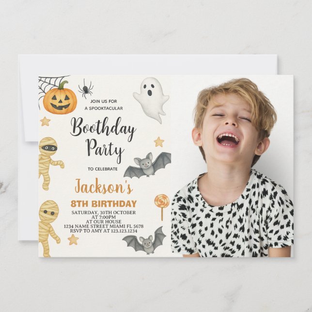 Invitation Citrouille Patch Kids Halloween Anniversaire Invit (Devant)