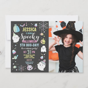Invitation Citrouille photo de la fête des filles d'Halloween