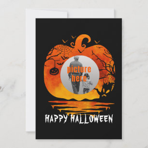INVITATION CITROUILLE PHOTO PERSONNALISÉE CADEAUX D'HALLOWEEN