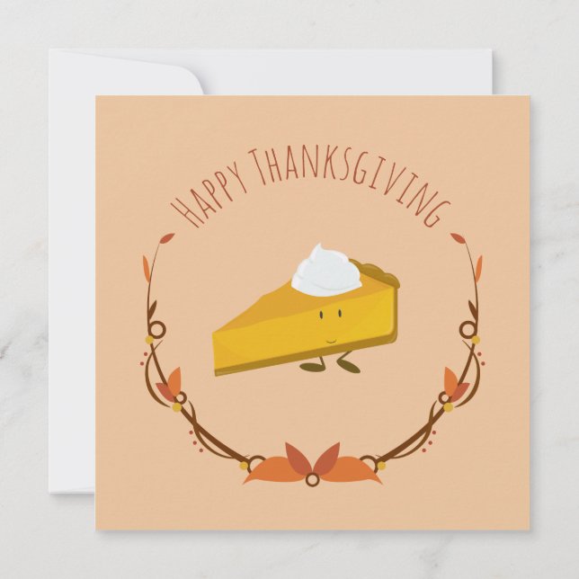Invitation Citrouille Pie Cute Holiday Thanksgiving (Dos)