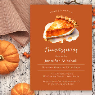 Invitation Citrouille Pie Thanksgiving Terracotta Friendsgivi