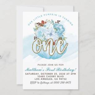 Invitation citrouille pour le premier anniversaire