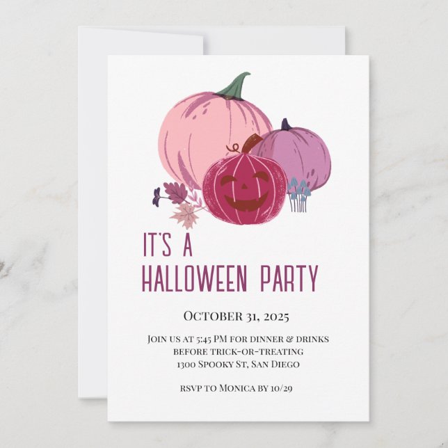 Invitation Citrouille pour parler d'invitation (Devant)