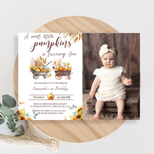 Invitation Citrouille Premier anniversaire Un petit Citrouill (Créateur téléchargé)