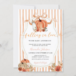 Invitation Citrouille Preppy Bow Tombant Dans Le Baby shower