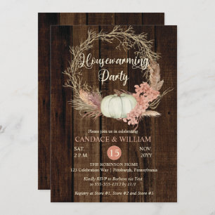 Invitation Citrouille Russe Pampas Wreath Fête de réchauffeme