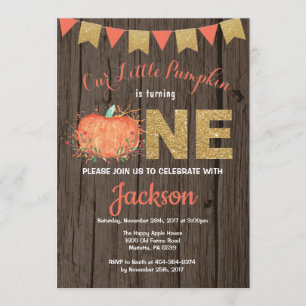Invitation Citrouille Rustique Automne Anniversaire Invitatio