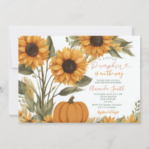 Invitation Citrouille rustique Baby shower tournesol Invitati