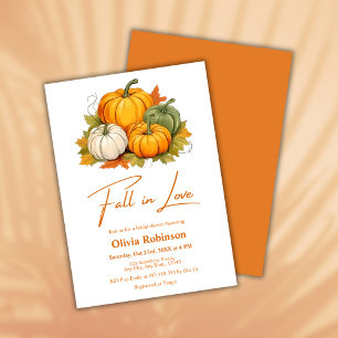Invitation Citrouille rustique Orange Fall in Love Fête des m