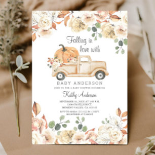 Invitation Citrouille rustique tombant dans le Baby shower de