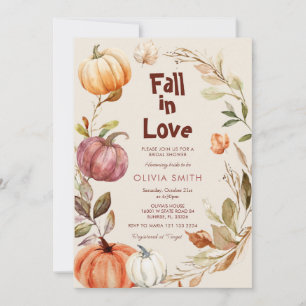 Invitation Citrouille Rustique Tomber Dans L'Amour Couple Dou