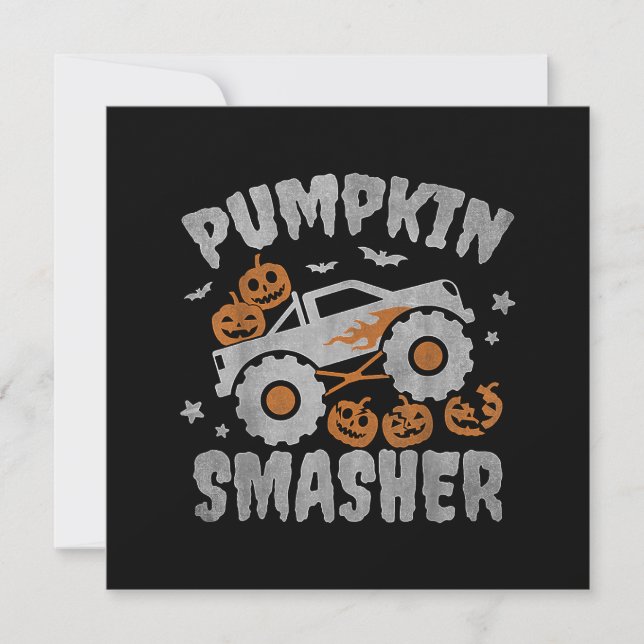 Invitation Citrouille smasher tout petit Halloween pour Monst (Devant)