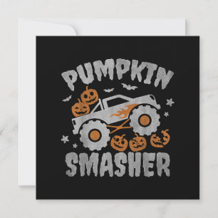 Invitation Citrouille smasher tout petit Halloween pour Monst