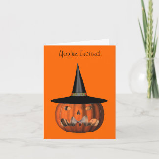 Invitation Citrouille sorcière Casquette Halloween Fête Invit