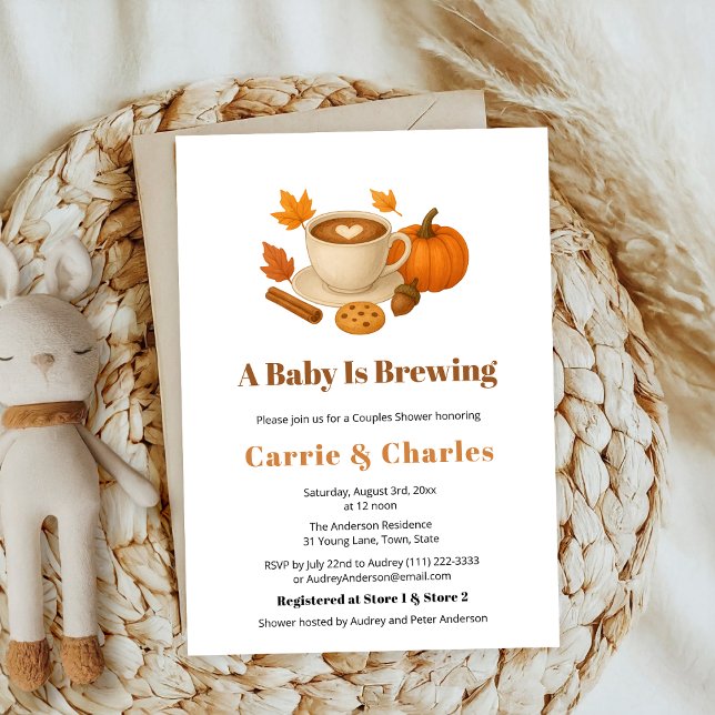 Invitation Citrouille Spice Automne Café Boissons Baby shower (Créateur téléchargé)