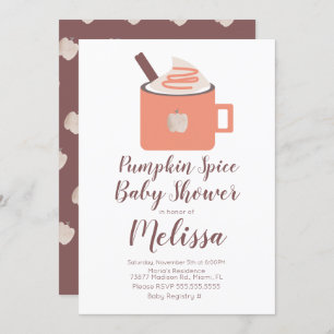 Invitation Citrouille Spice Café Campfire Mug Baby shower d'a