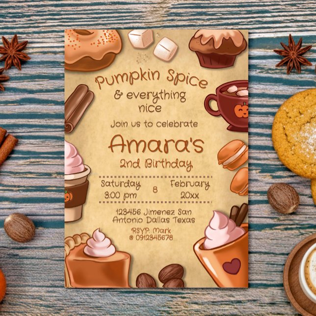 Invitation Citrouille Spice et Tout Ce Qui Est Agréable (Pumpkin Spice and Everything Nice Invitation)