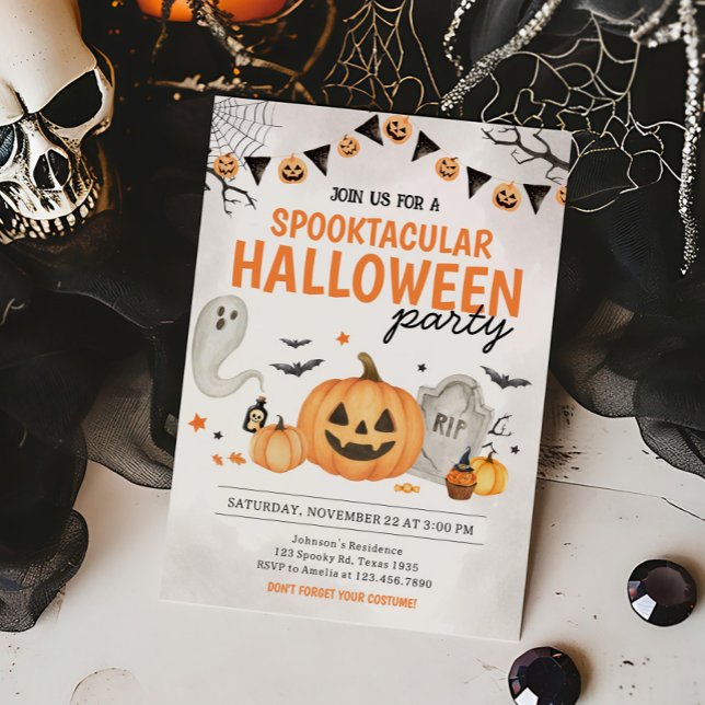 Invitation Citrouille Spooktacular Halloween Parti (Spooktacular Halloween Party Invitation)