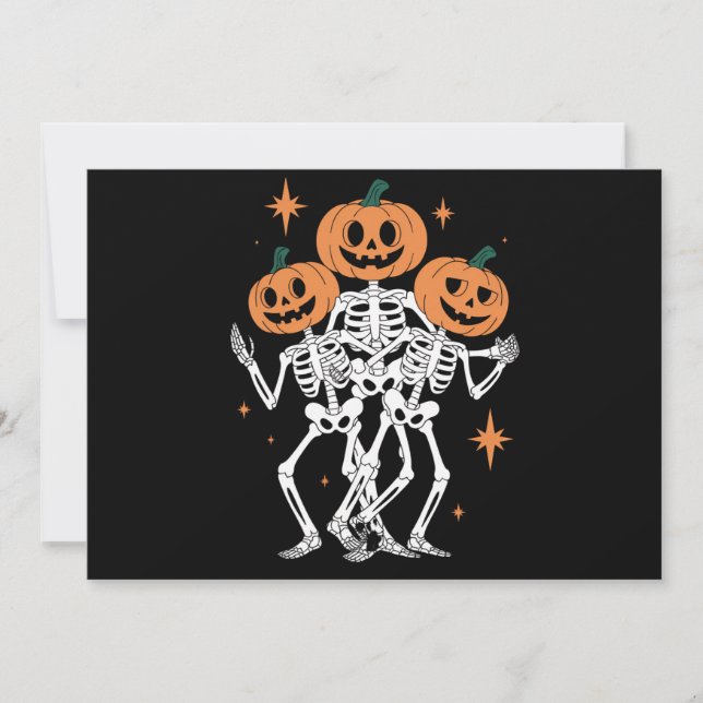 Invitation Citrouille Squelette Halloween Citrouille Saison S (Devant)
