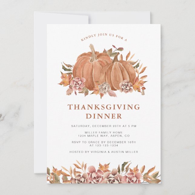 Invitation Citrouille Thanksgiving (Devant)