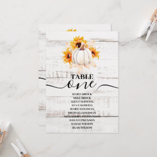 Invitation Citrouille Tournesol Aquarelle Bois Blanc Rustique